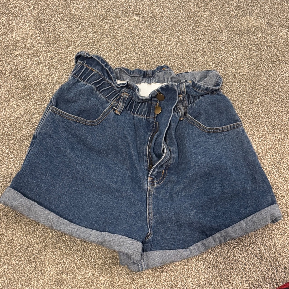 High Waist Denim Blue Shorts